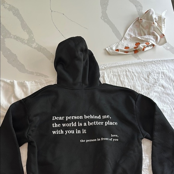 Source Unknown Black Hoodie with White Text - Picture 1 of 3